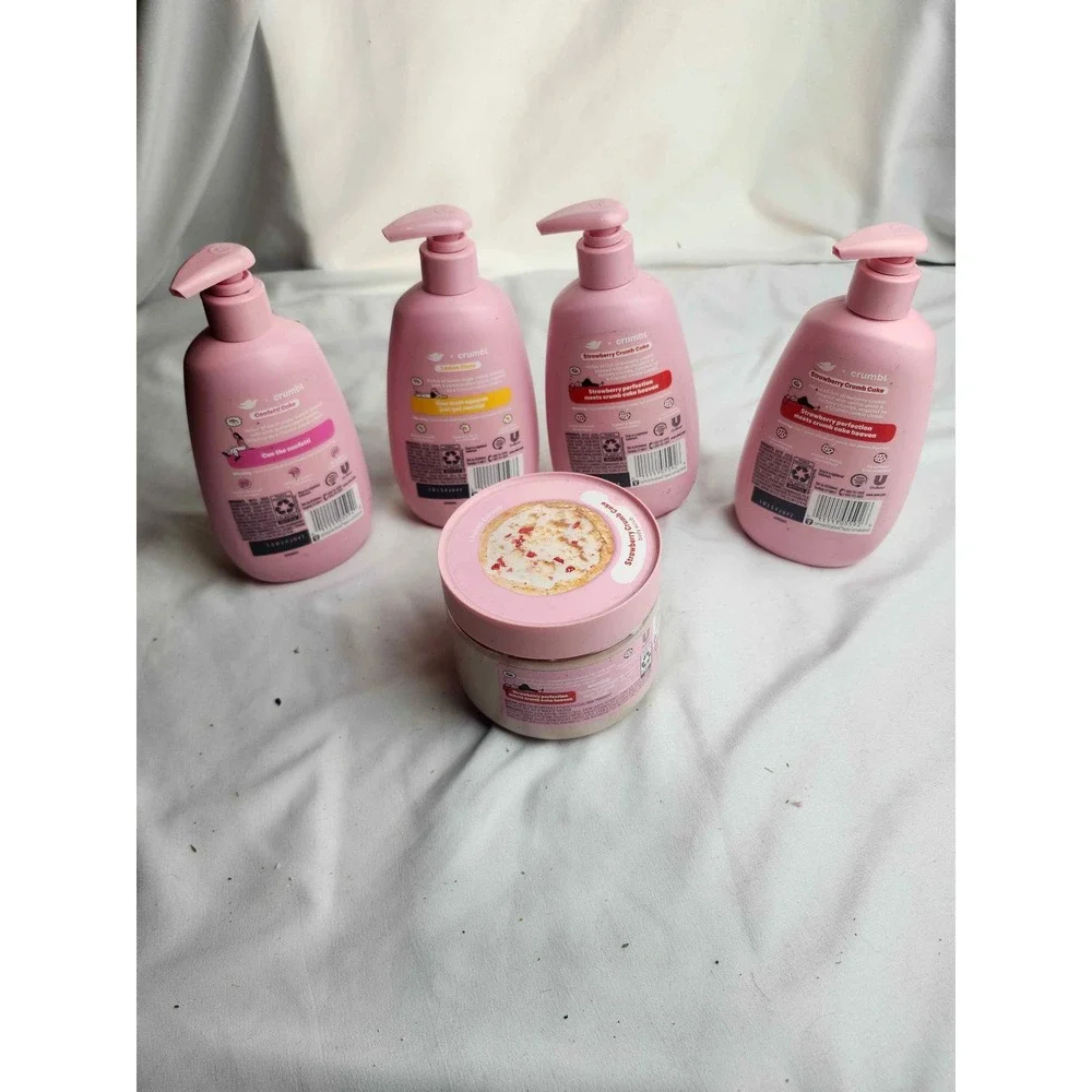 Dove x Crumbl Cookies Limited Edition Hand Wash and Body Scrub Set 5pc Pink